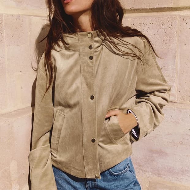 zara 자라 스웨이드 버튼업 금장버튼 자켓 M