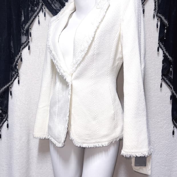 화이트 태슬 자켓 로맨틱갸루 로걀 달천깔 핀터 오네 핀터 히메 헤이세이