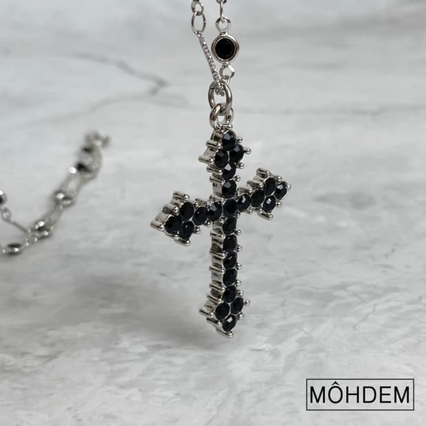 [Unisex] 원석 크로스 체인 목걸이