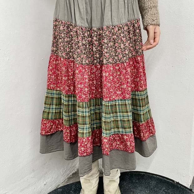 모리 플로럴 캉캉 스커트