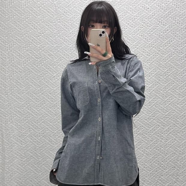 빔즈 빈티지 컨트리 캐주얼 키치 자카드 셔츠 L C10912