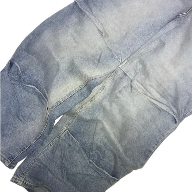 포인트 주름 연청 데님