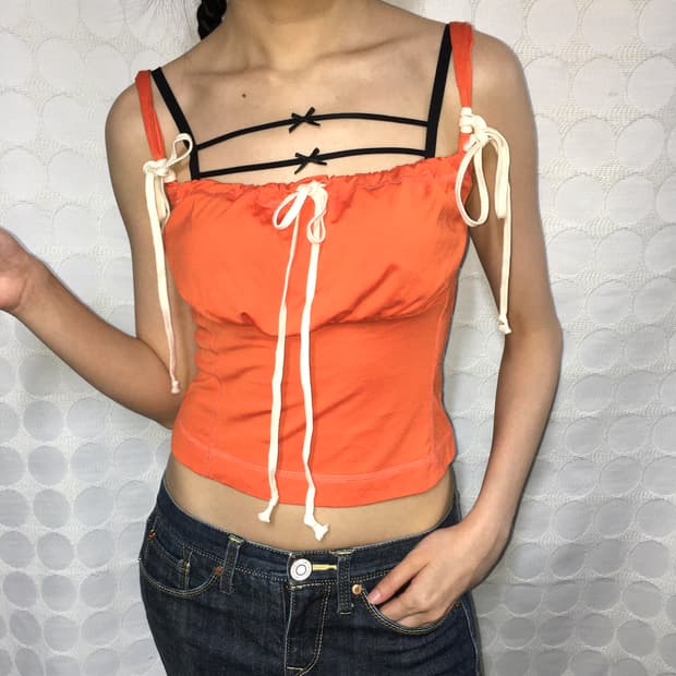 비비안 웨스트우드 오렌지 레이스업 나시