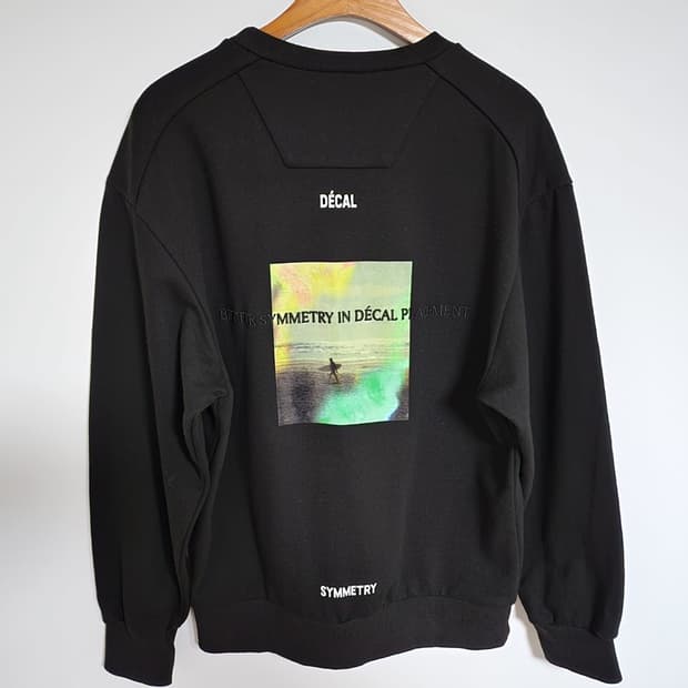 44 준지 블랙 서퍼 남성 오버핏 맨투맨 JC0241P205