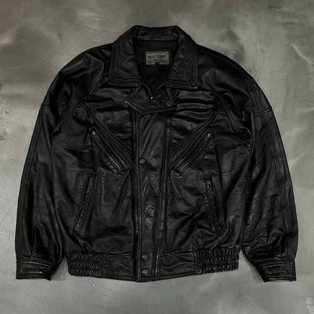 90s 빈티지 더블카라 리얼레더 자켓 y18496