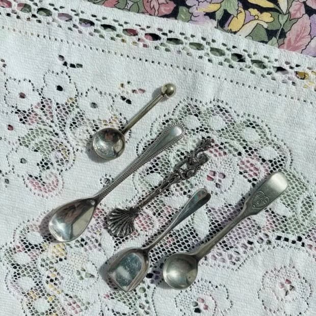 영국 빈티지 실버플레이트 솔트스푼