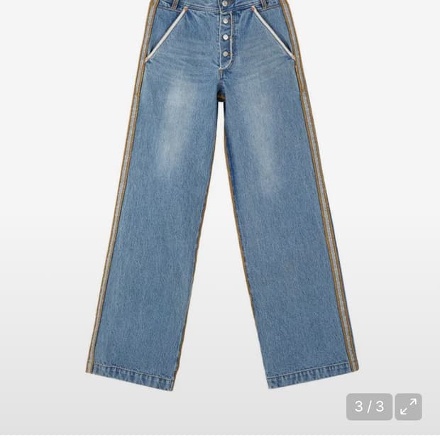 앤더슨벨 로우 컷 와이드 데님 팬츠 진 xs