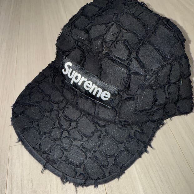 Supreme Frayed Croc Denim Camp Cap