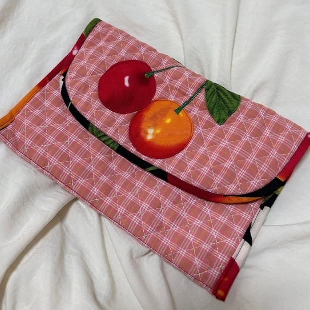 Vintage Cherry patch-work Pouch