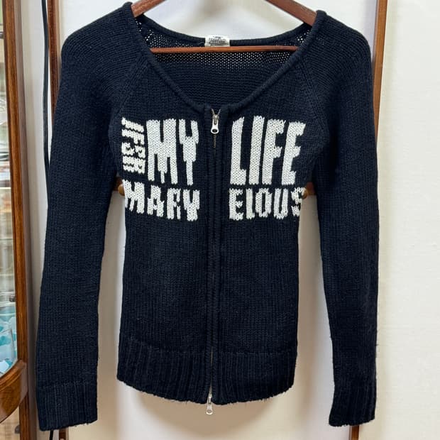 블랙 니트 집업