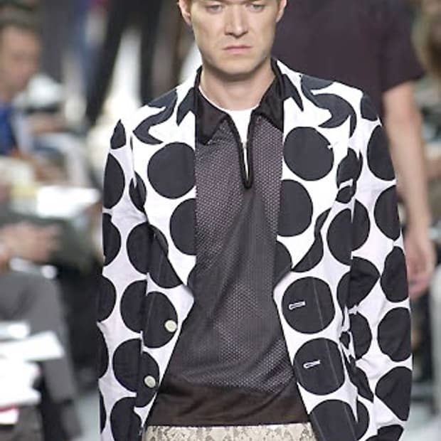 꼼데가르송 옴므플러스 01ss 투버튼 도트 자켓 M