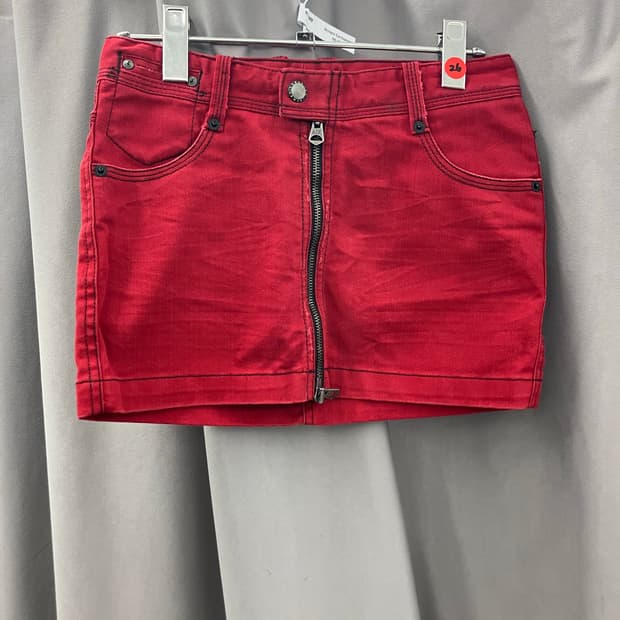 알마니 익스체인지 지퍼 절개 미니스커트 