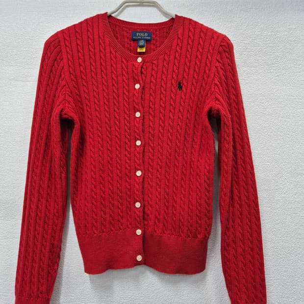 폴로  케이블 니트 가디건 레드 / 55 (정품)