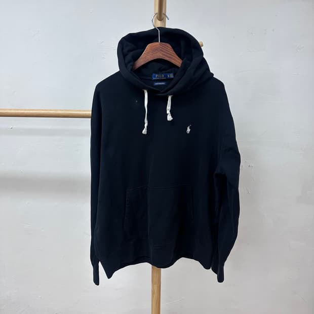 POLO 폴로 랄프로렌 퍼포먼스 로고 후드티 블랙 XL사이즈 J22