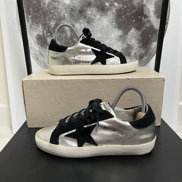 정품 35) 골든구스 실버 블랙 스니커즈 225~230