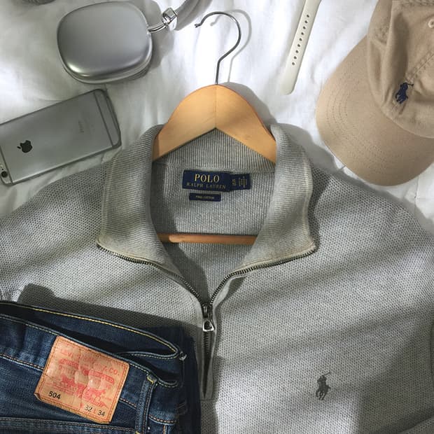 (MAN) 폴로랄프로렌 반집업니트 L 