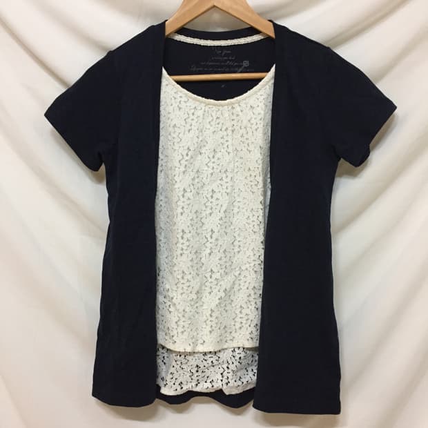 레이스 네이비 반팔