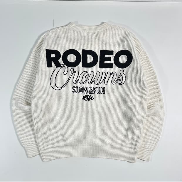 japan Rodeo crown knit 라운드 니트 L 아이보리