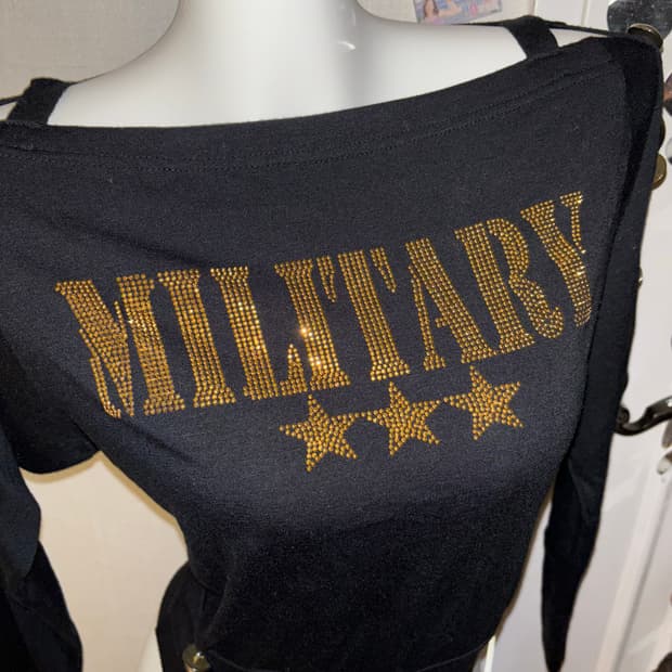 military golden star gyaru top