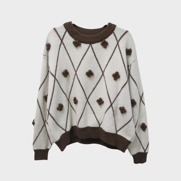 지알엘 폼폼 플라워 니트 62137