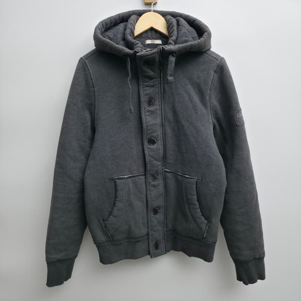 [M] 아베크롬비 헤비코튼  차콜 후드 집업