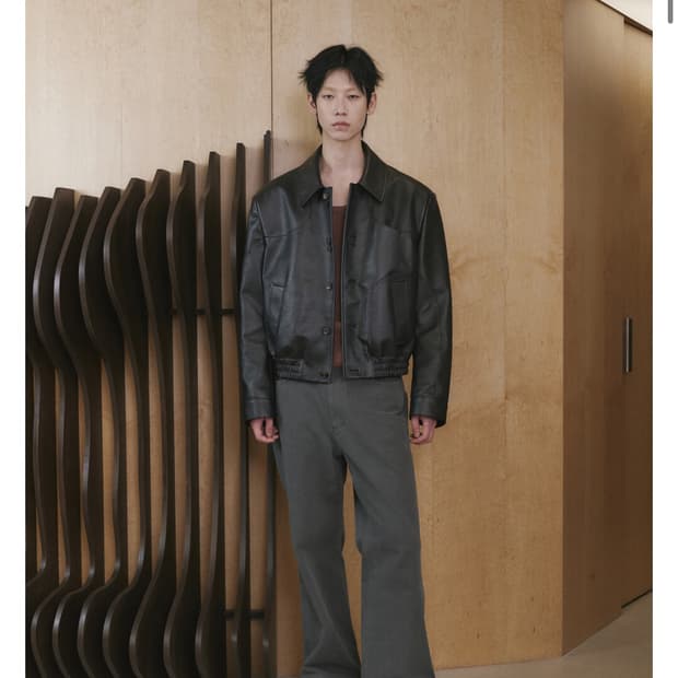 [2]웨이비니스 플로우 라인 레더 자켓