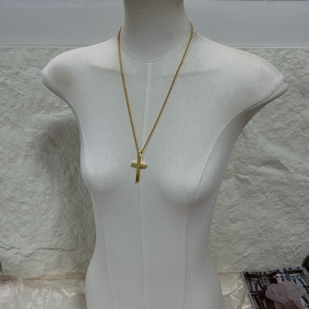 빈티지 꽈배기체인 십자가 목걸이