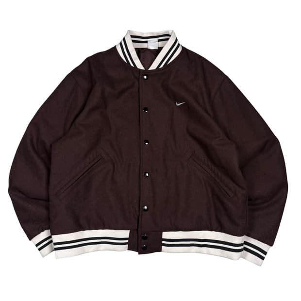 나이키 브라운컬러 바시티 자켓