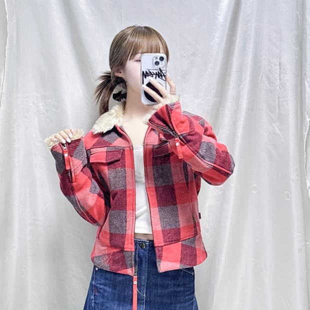 리바이스 울 타탄체크 라이더 자켓 