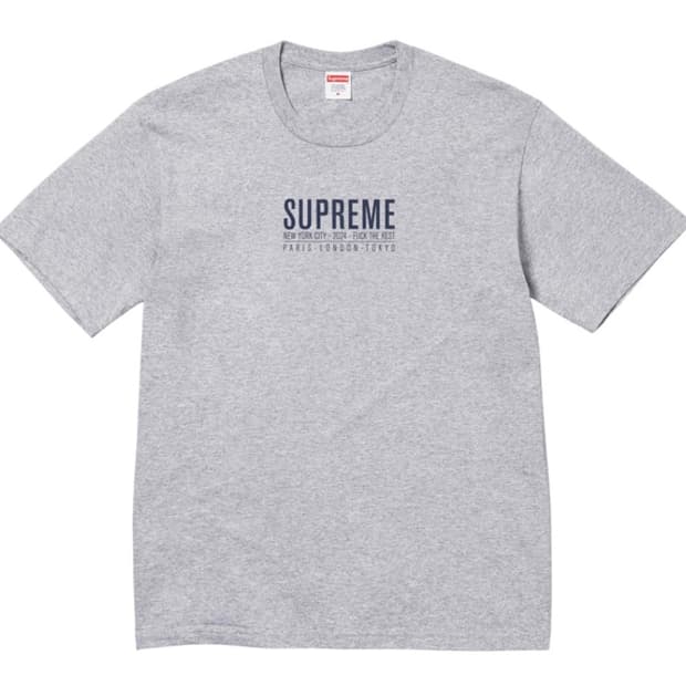 슈프림 파리 티셔츠 헤더그레이 L