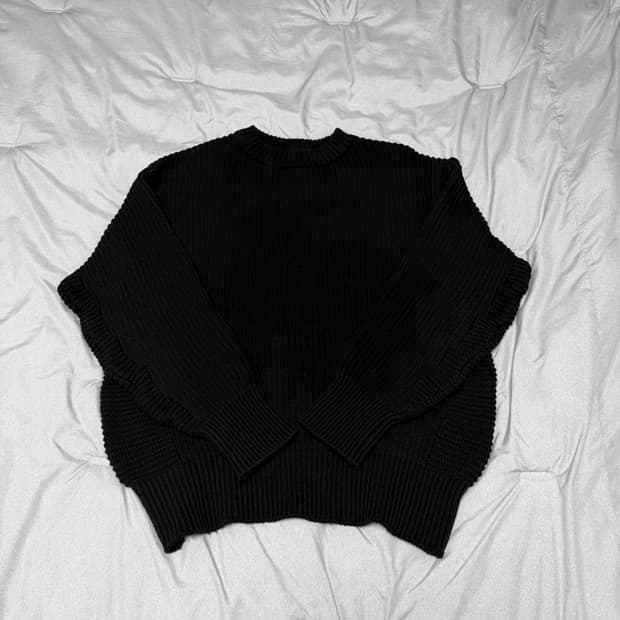 니티드X깡 케이블 니트 블랙