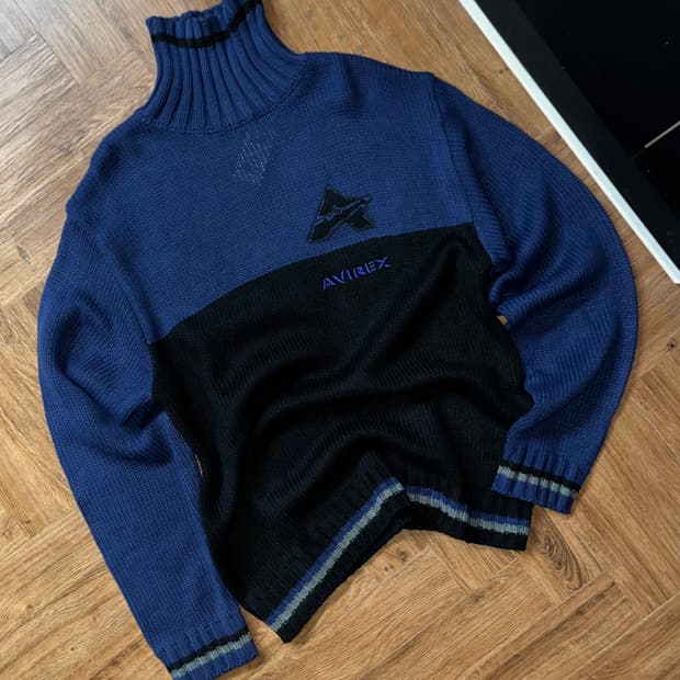Avirex 아비렉스 배색 폴라 니트