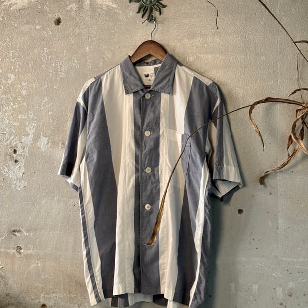 M-L ) ISSEY MIYAKE Stripe Shirt