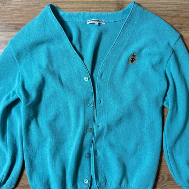 헤리티지플로스 가디건 민트 L