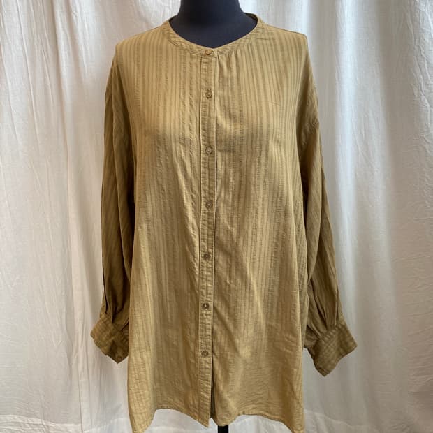 LUTIQUE 카키 스트라이프 오버핏블라우스(F)