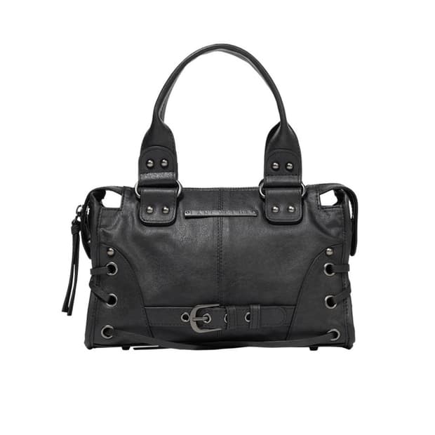 팬시클럽 벨티드 워싱 레더 미니백 블랙