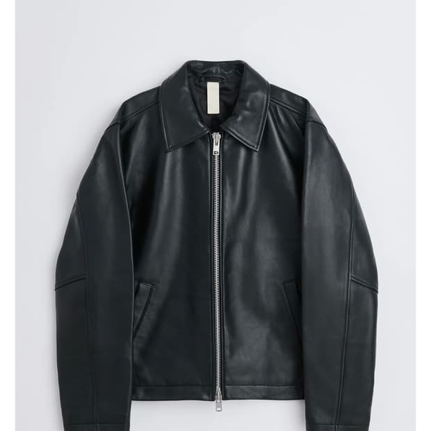 선플라워 쇼트 레더 자켓 50