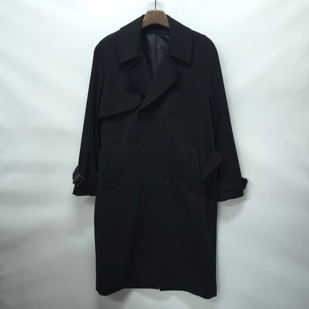 드로우핏(DRAW FIT) 블랙 더블 트렌치 코트 (L사이즈)(상태최상)