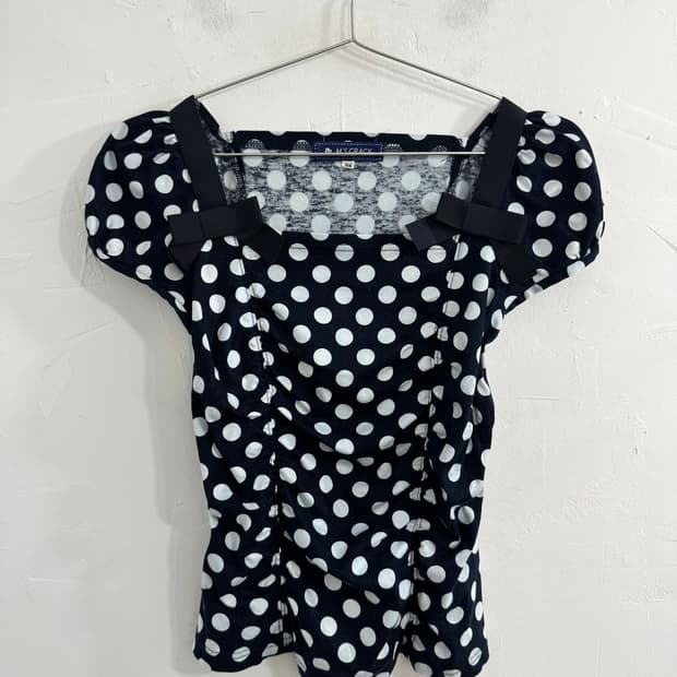 m’s gracy dot shirring top