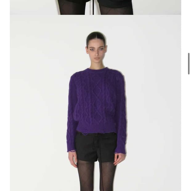 썬번프로젝트 데미지 케이블 울 니트