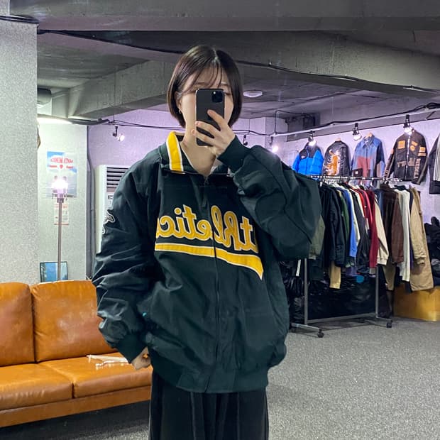 마제스틱 오클랜드 애슬레틱스 덕아웃 재킷 B3955
