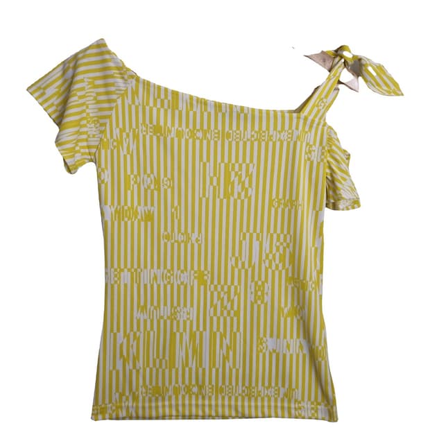 CAROLL 옐로우 언밸런스 반팔 티 