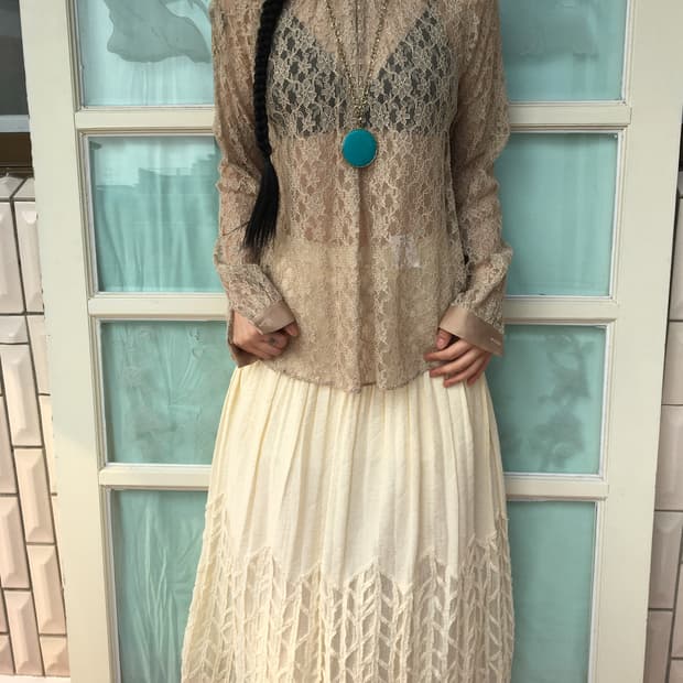 Lace see through blouse