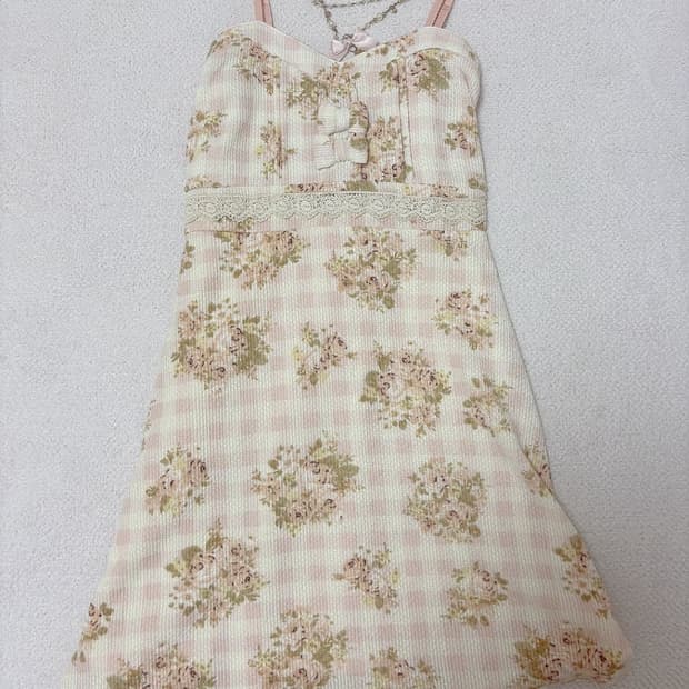 리즈리사 체크 핑크 원피스 리즈멜로 히메갸루 라떼갸루