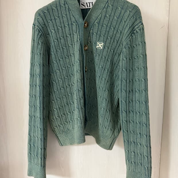 세터 파로 오버 사이즈 케이블 가디건 클래식 그린 m