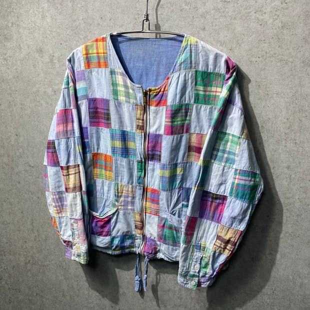 [F] Japanese Vintage 리버서블 패치워크 집업 셔츠