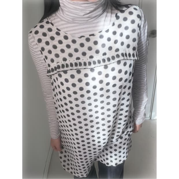 일본빈티지 모리 도트 레이어드 세트