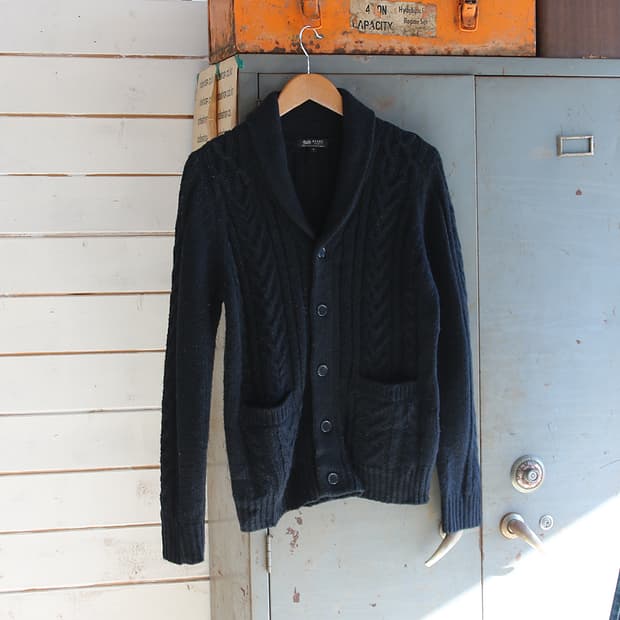 (착용컷) BEAMS HEART 하찌 꽈배기 니트 가디건 (남성용 S)