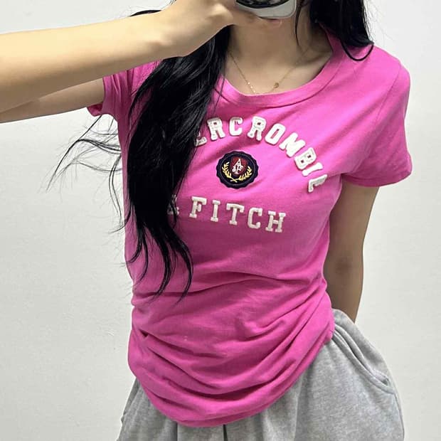 아베크롬비 y2k 여리핏 반팔 티셔츠(M)
