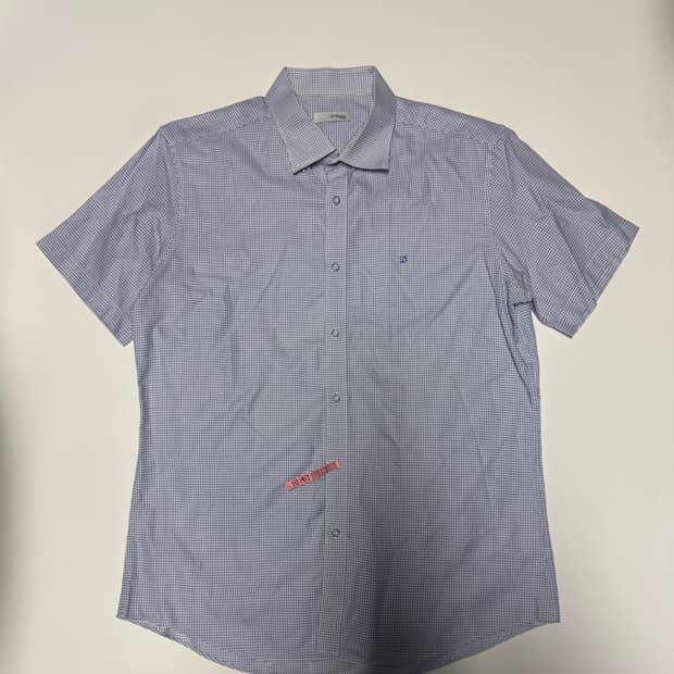 정품 S.T 듀퐁 체크 반팔 셔츠 L 블루